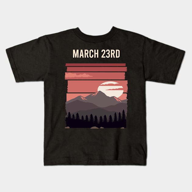 Sunset March 23rd 23 Kids T-Shirt by Hanh Tay